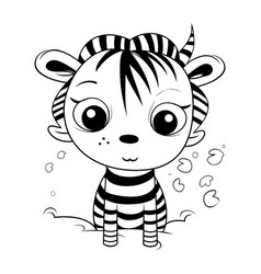 Cute Baby Zebra For Coloring Book Or Page