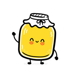 Cute Funny Kombucha Jar Character Flat