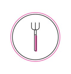 Filled Outline Garden Pitchfork Icon Isolated