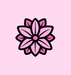 Hand Drawn Flower Logo Design Emblem