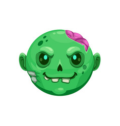 Cartoon Halloween Zombie Emoji Decaying Face