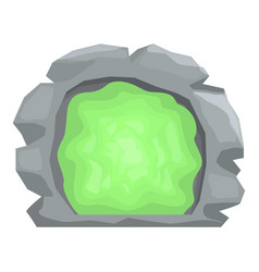 Futuristic Green Portal Icon Cartoon