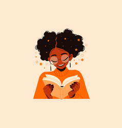 Young Black Girl Reading A Book Modern