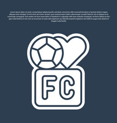 Blue Line Fan Club Football Icon Isolated On