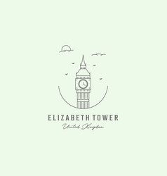 Icon Elizabeth Tower Line Art Minimalist Design