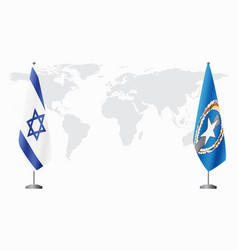 Israel And Northern Mariana Islands Flags For