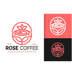 Rose Flower Coffee Logo Design Brand Identity