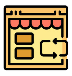 Store Order Return Icon Flat