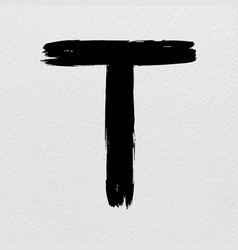 Alphabet T Brush Stroke Style Typography