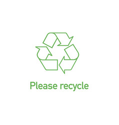 Green Linear Recycle Icon With Text Please