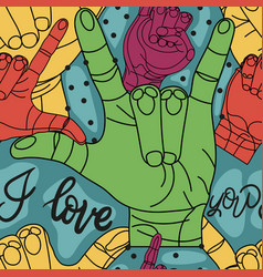 Pattern American Sign Language Text I Love You