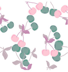 Cute Cherry Seamless Pattern Hand Drawn Cherries