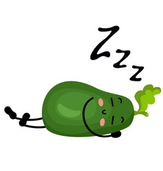 Fresh Avocado Funny Mascot Sleeping