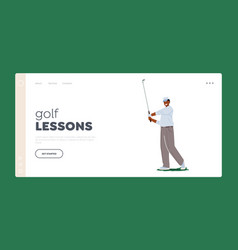 Golf Lessons Landing Page Template Golfer Hit