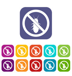 No Termite Sign Icons Set