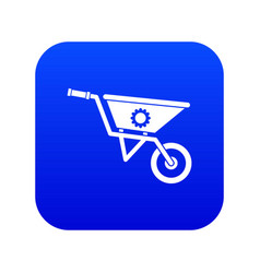 Wheelbarrow Icon Digital Blue