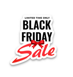 Black Friday Sale Sticker On White Background