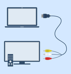 Laptop And Tv With Rca And Hdmi Cable