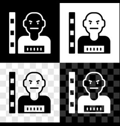 Set Suspect Criminal Icon Isolated On Black