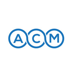 Acm letter logo design on white background Vector Image