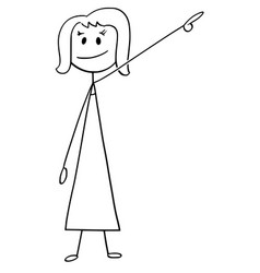 Cartoon Of Businesswoman Or Woman Pointing Left