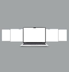 Laptop With Blank Web Pages Mockup For Showing