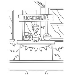 Lemonade Juice Vendor Coloring Page For Kids