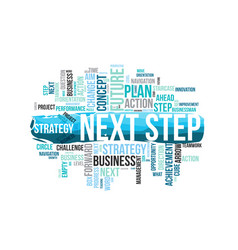 Next Step Word Cloud Template Business Concept