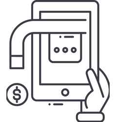 Online Making Money Line Icon Outline Symbol