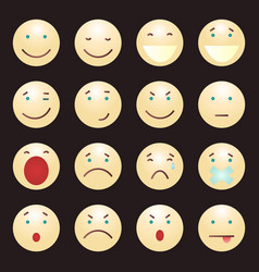 Set Of 16 Beige Emoticons