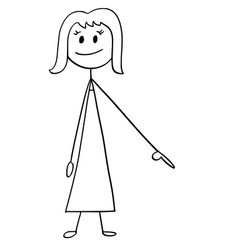 Cartoon Of Businesswoman Or Woman Pointing Left