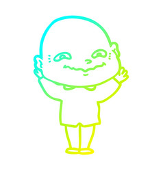 Cold Gradient Line Drawing Cartoon Creepy Guy