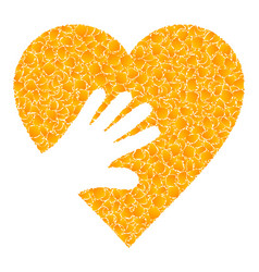 Golden Hand Touch Heart Mosaic Icon