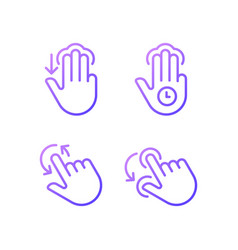 Multi Touch Control Gradient Linear Icons Set