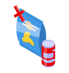 No Fast Food Icon Isometric Drink Junk