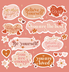 Sticker Set Of Inspirational Quotes For Self Love