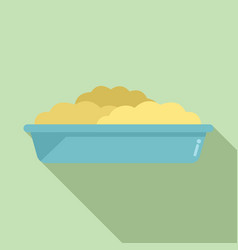 Cream Mash Potato Icon Flat Boiled Dish