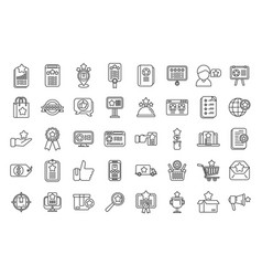 Featured Product Icons Set Outline Data