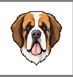 St Bernard Dog Breed Cute Cartoon Kawaii