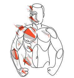 Athletic Man Torso Linear Polygonal Male Beauty