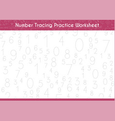 Cute Number Tracing Printing Paper