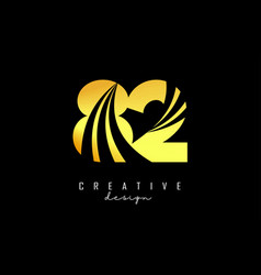 Golden Creative Number 82 8 2 Logo With Leading