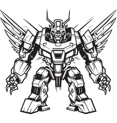 Mecha Manifest Black Icon On Transforming Robot