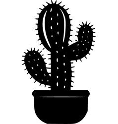 Cactus - Black And White Isolated Icon