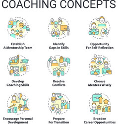 Coaching Concept Icons Set