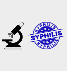 Microscope Icon And Grunge Syphilis Seal