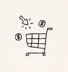 Online Shopping Cart Doodle Style