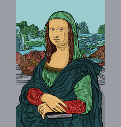 Colorful Of Leonardo Da Vincis Painting Mona Lisa