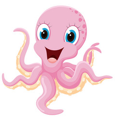 Cute octopus cartoon isolated on white Royalty Free Vector