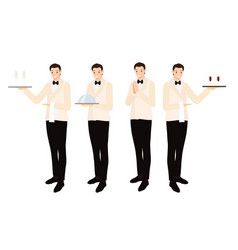 Formal Luxury Dinner Waiter Collection Flat Style